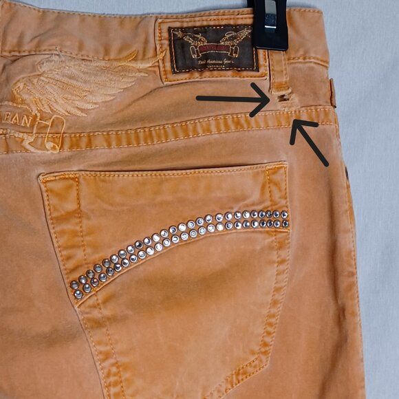 Robin's Jean Pants Mens 36 Apricot Velvet Slim Straight Casual HipHop Streetwear - Picture 10 of 14